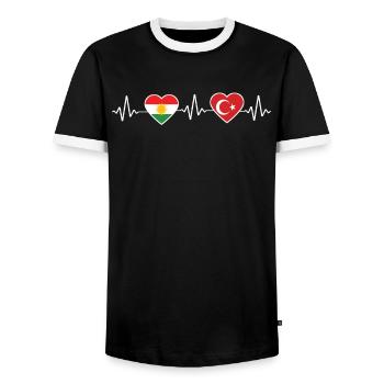 Kurdistan Türkei Kurde Geschenk - Männer Kontrast-T-Shirt - Schwarz/Weiß - Vorne - AI Model Female 172 light (172cm) & AI Model Male 178 light (178cm)