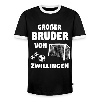 Große Bruder Von Zwillingen 2020 Fußball Geschenk - Männer Kontrast-T-Shirt - Schwarz/Weiß - Vorne - AI Model Female 172 light (172cm) & AI Model Male 178 light (178cm)