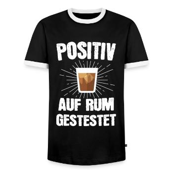 Rum Alkohol Trinken Schnaps Geschenk - Männer Kontrast-T-Shirt - Schwarz/Weiß - Vorne - AI Model Female 172 light (172cm) & AI Model Male 178 light (178cm)