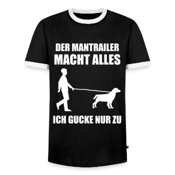Mantrailing Mantrailer Hundesport Geschenk - Männer Kontrast-T-Shirt - Schwarz/Weiß - Vorne - AI Model Female 172 light (172cm) & AI Model Male 178 light (178cm)