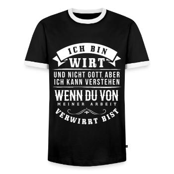 Wirt Wirte Betriebswirt Geschenk - Männer Kontrast-T-Shirt - Schwarz/Weiß - Vorne - AI Model Female 172 light (172cm) & AI Model Male 178 light (178cm)
