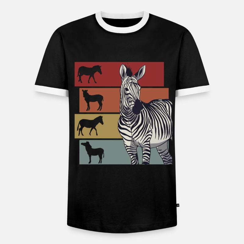 Zebra Zebras Steppenzebra Geschenk - Männer Kontrast-T-Shirt - Schwarz/Weiß