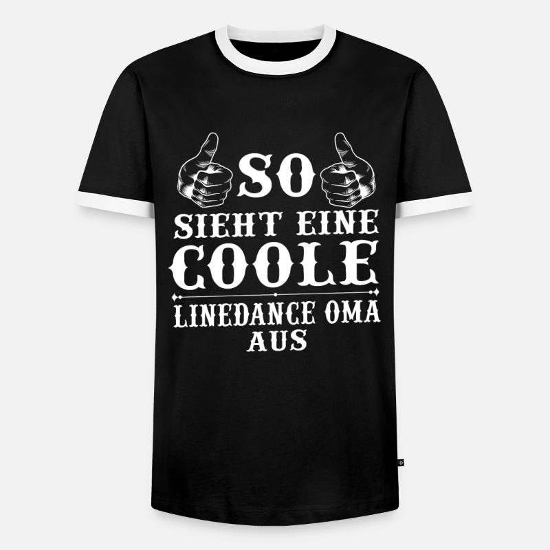 Linedance Oma Linedancerin Linedancer Geschenk - Männer Kontrast-T-Shirt - Schwarz/Weiß
