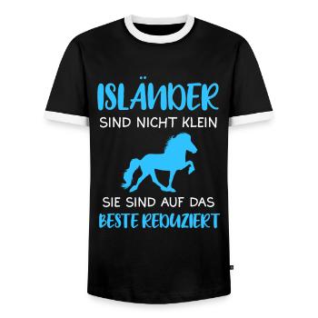 Islandpferd Isländer Pferde Geschenk - Männer Kontrast-T-Shirt - Schwarz/Weiß - Vorne - AI Model Female 172 light (172cm) & AI Model Male 178 light (178cm)