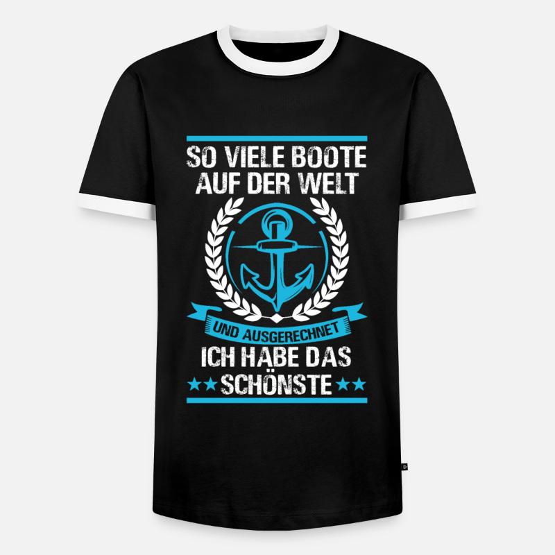 Boot Boote Segelboot Geschenk - Männer Kontrast-T-Shirt - Schwarz/Weiß