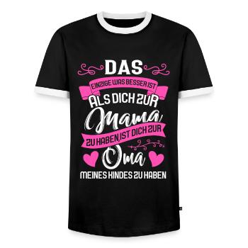 Mama Oma Werdende Oma Geschenk - Männer Kontrast-T-Shirt - Schwarz/Weiß - Vorne - AI Model Female 172 light (172cm) & AI Model Male 178 light (178cm)
