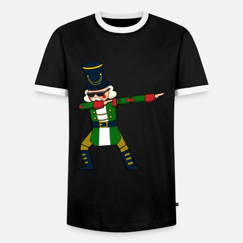 Dabbing Nussknacker Figur Weihnachtspullover - Männer Kontrast-T-Shirt - Schwarz/Weiß