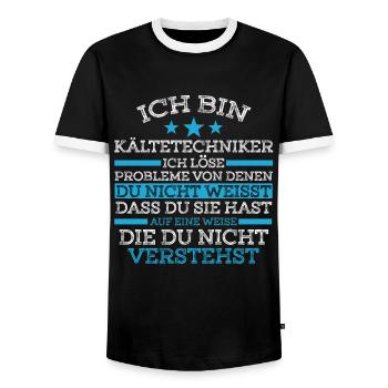 Kältetechniker Kältetechnik Klimatechniker - Männer Kontrast-T-Shirt - Schwarz/Weiß - Vorne - AI Model Female 172 light (172cm) & AI Model Male 178 light (178cm)