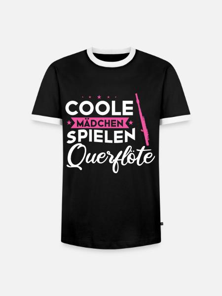 Querflöte Musikinstrument Querflötistin Geschenk - Männer Kontrast-T-Shirt - Schwarz/Weiß