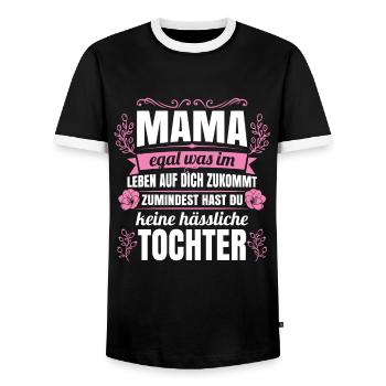 Mama Tochter Muttertag Geschenk - Männer Kontrast-T-Shirt - Schwarz/Weiß - Vorne - AI Model Female 172 light (172cm) & AI Model Male 178 light (178cm)