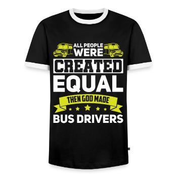 Busfahrer Busfahrer Schule Busfahrer Geschenk - Männer Kontrast-T-Shirt - Schwarz/Weiß - Vorne - AI Model Female 172 light (172cm) & AI Model Male 178 light (178cm)