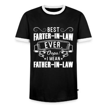 Beau-père papa beau-père cadeau - T-shirt contrasté Homme - noir/blanc - Devant - AI Model Female 172 light (172cm) & AI Model Male 178 light (178cm)