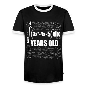 18th Birthday Math-18th birthday - Men's Ringer Shirt - black/white - Front - AI Model Female 172 light (172cm) & AI Model Male 178 light (178cm)