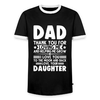 Dad daughter father daughter gift - Men's Ringer Shirt - black/white - Front - AI Model Female 172 light (172cm) & AI Model Male 178 light (178cm)