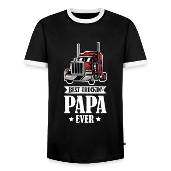 Camion papa camion camion camion cadeau - T-shirt contrasté Homme - noir/blanc - Devant - AI Model Female 172 light (172cm) & AI Model Male 178 light (178cm)