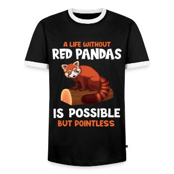 Roter Panda Panda Panda Geschenk Liebhaber - Männer Kontrast-T-Shirt - Schwarz/Weiß - Vorne - AI Model Female 172 light (172cm) & AI Model Male 178 light (178cm)