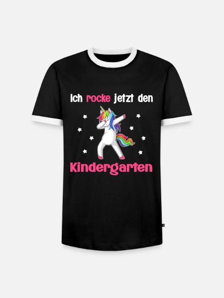 Kindergartenkind Einhorn Kindergarten-Anfang - Männer Kontrast-T-Shirt - Schwarz/Weiß