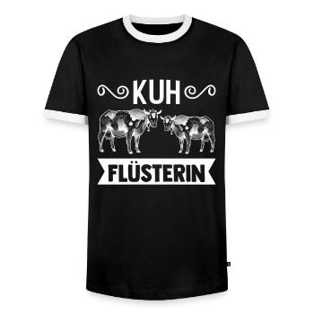 Kuh Kühe Bauerin Geschenk - Männer Kontrast-T-Shirt - Schwarz/Weiß - Vorne - AI Model Female 172 light (172cm) & AI Model Male 178 light (178cm)