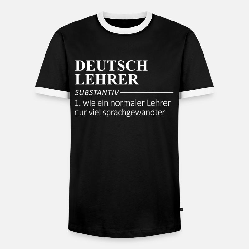 Deutsch Lehrer Lehrer Definition Geschenk - Männer Kontrast-T-Shirt - Schwarz/Weiß