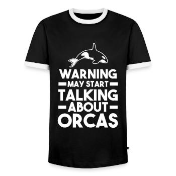 Orca Orca Geschenk - Männer Kontrast-T-Shirt - Schwarz/Weiß - Vorne - AI Model Female 172 light (172cm) & AI Model Male 178 light (178cm)