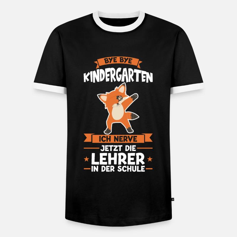 Schulkind Fuchs Einschulung Geschenk - Männer Kontrast-T-Shirt - Schwarz/Weiß
