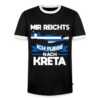 Kreta Urlaub Griechische Flagge Geschenk - Männer Kontrast-T-Shirt - Schwarz/Weiß - Vorne - AI Model Female 172 light (172cm) & AI Model Male 178 light (178cm)