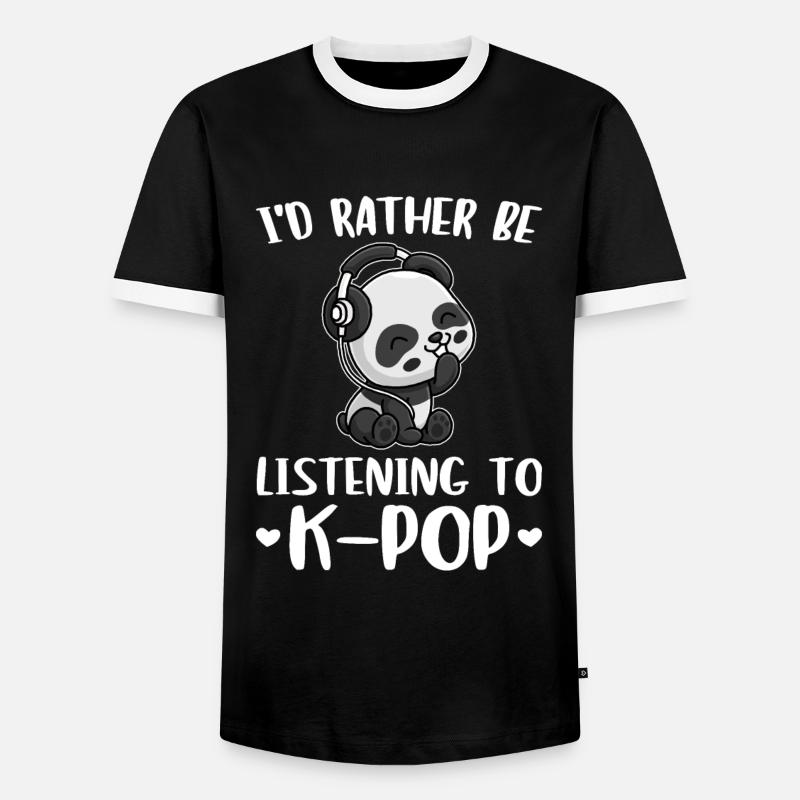 K-Pop Panda K-Pop Gift - Men's Ringer Shirt - black/white