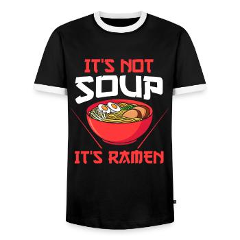 Ramen Ramen Merchandise Anime Gift - Men's Ringer Shirt - black/white - Front - AI Model Female 172 light (172cm) & AI Model Male 178 light (178cm)
