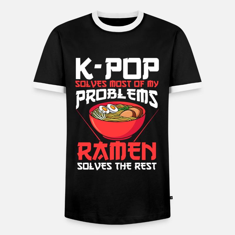 K-Pop & Ramen K-Pop Gift - Men's Ringer Shirt - black/white
