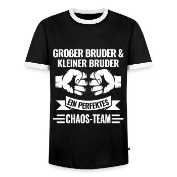 Großer Bruder Kleiner Bruder Brüder Geschenk - Männer Kontrast-T-Shirt - Schwarz/Weiß - Vorne - AI Model Female 172 light (172cm) & AI Model Male 178 light (178cm)