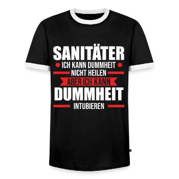 Sanitäter Rettungssanitäter Geschenk - Männer Kontrast-T-Shirt - Schwarz/Weiß - Vorne - AI Model Female 172 light (172cm) & AI Model Male 178 light (178cm)