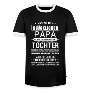 Stiefpapa Stieftochter Stiefvater Geschenk - Männer Kontrast-T-Shirt - Schwarz/Weiß - Vorne - AI Model Female 172 light (172cm) & AI Model Male 178 light (178cm)