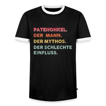 Patenonkel Patenkind Pate Geschenk - Männer Kontrast-T-Shirt - Schwarz/Weiß - Vorne - AI Model Female 172 light (172cm) & AI Model Male 178 light (178cm)