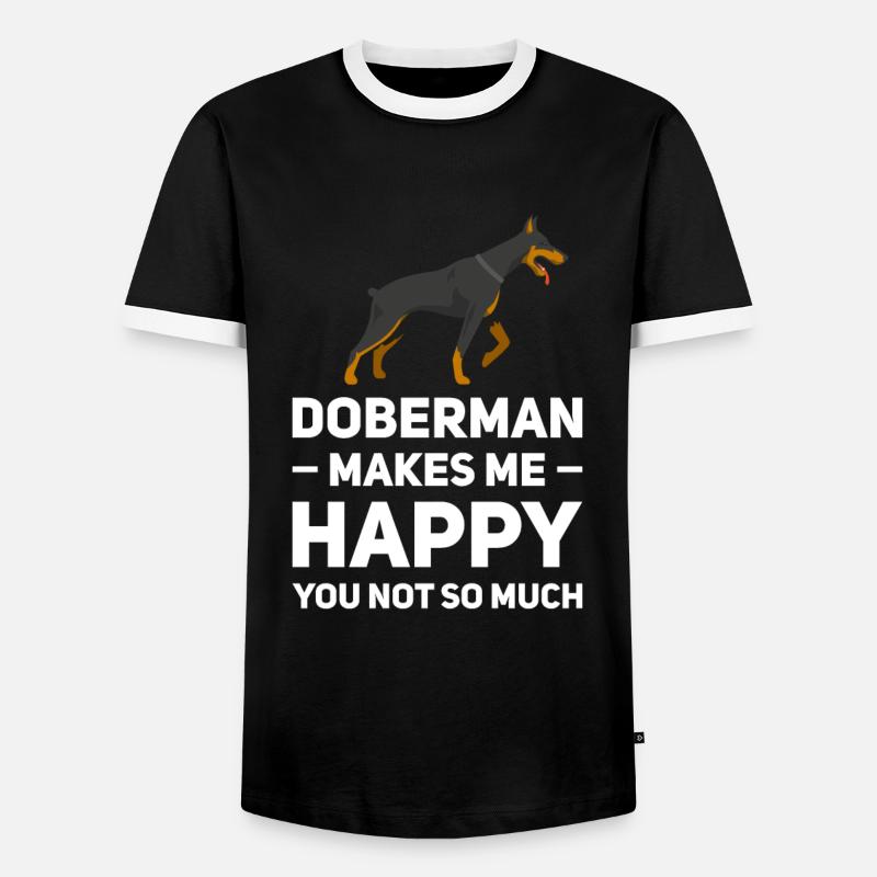 Dobermann Dobermann Geschenk - Männer Kontrast-T-Shirt - Schwarz/Weiß