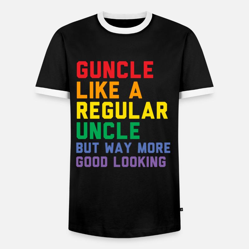 Guncle Regenbogenfahne Pride Monat Geschenk - Männer Kontrast-T-Shirt - Schwarz/Weiß