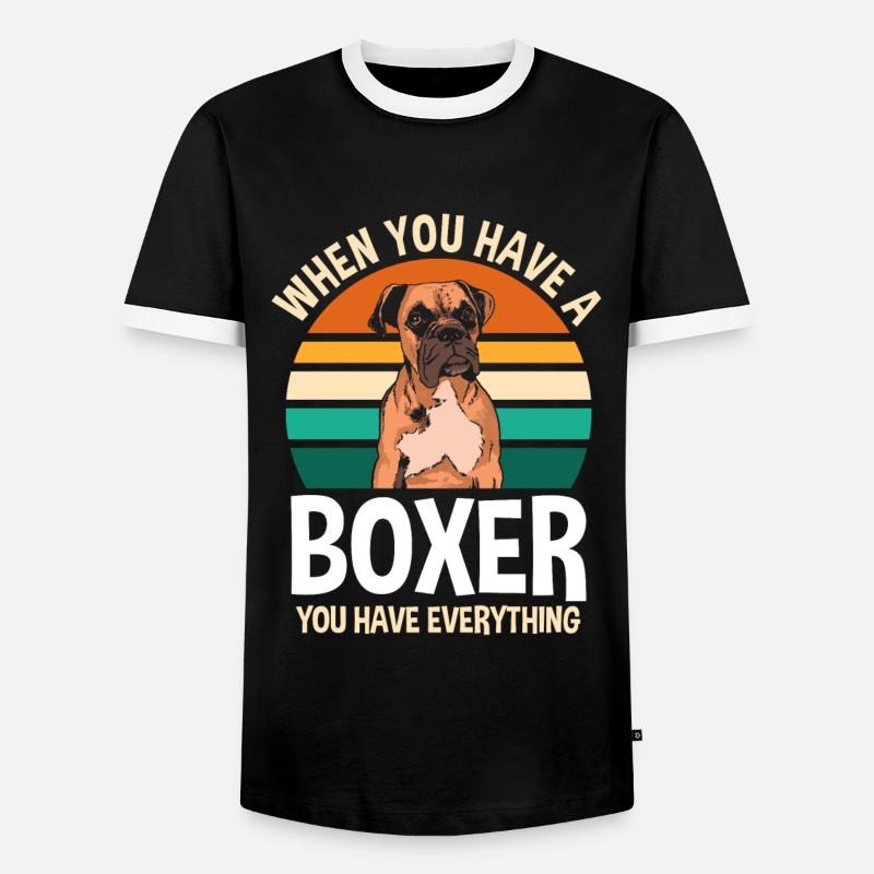 Boxer Boxer Gift - Men's Ringer Shirt - black/white
