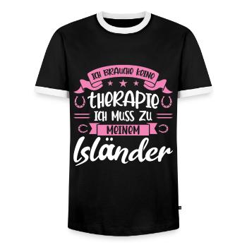 Isländer Pferd Islandpferde Geschenk - Männer Kontrast-T-Shirt - Schwarz/Weiß - Vorne - AI Model Female 172 light (172cm) & AI Model Male 178 light (178cm)