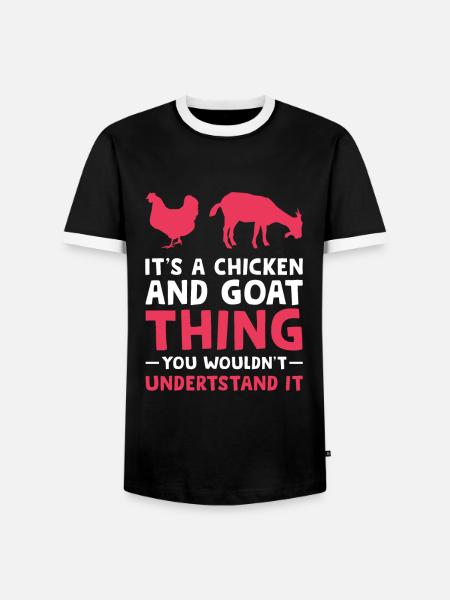 Chicken & Goats Chickens Goats Gift - Men's Ringer Shirt - black/white