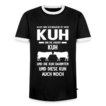 Kuh Kühe Kuhzüchter Geschenk - Männer Kontrast-T-Shirt - Schwarz/Weiß - Vorne - AI Model Female 172 light (172cm) & AI Model Male 178 light (178cm)