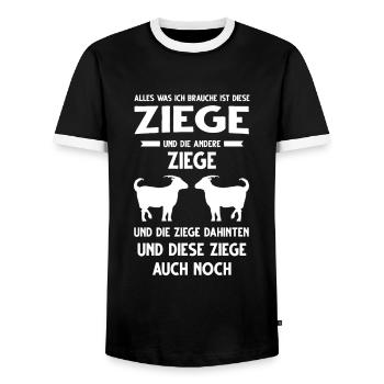 Ziege Ziegen Ziegenzüchter Geschenk - Männer Kontrast-T-Shirt - Schwarz/Weiß - Vorne - AI Model Female 172 light (172cm) & AI Model Male 178 light (178cm)