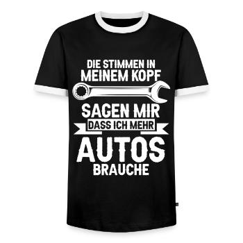 Autos Automechaniker Autoschrauber Geschenk - Männer Kontrast-T-Shirt - Schwarz/Weiß - Vorne - AI Model Female 172 light (172cm) & AI Model Male 178 light (178cm)
