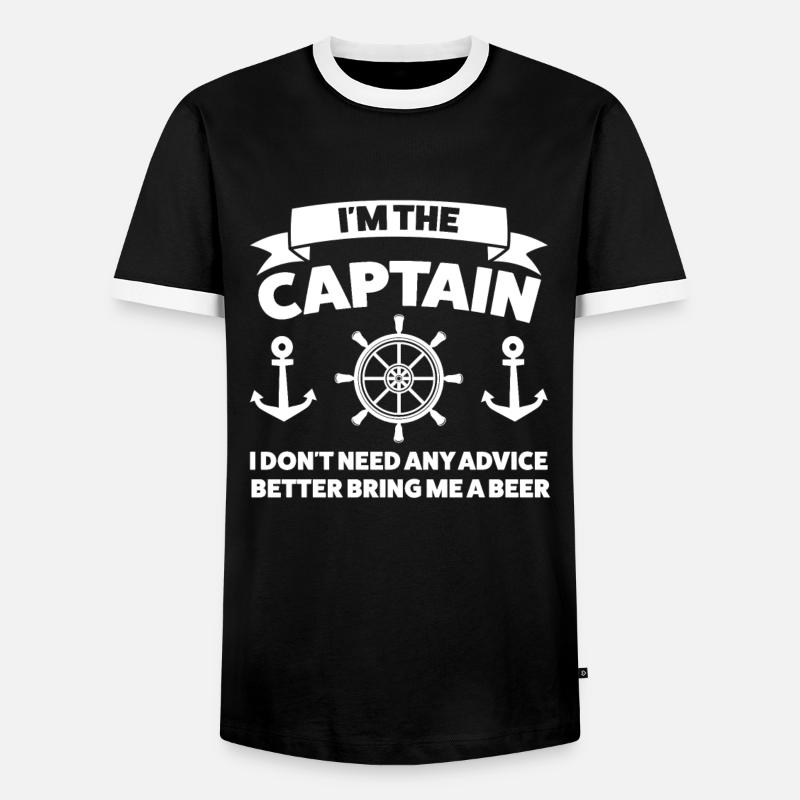 Bootskapitän Bootfahren Geschenk - Männer Kontrast-T-Shirt - Schwarz/Weiß