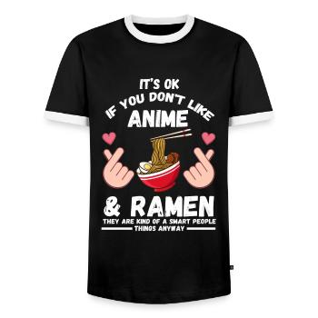 Anime Anime Merch Anime Fanartikel Geschenk - Männer Kontrast-T-Shirt - Schwarz/Weiß - Vorne - AI Model Female 172 light (172cm) & AI Model Male 178 light (178cm)