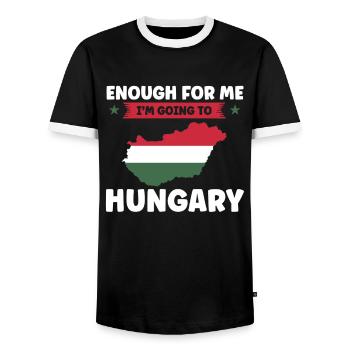 Hongrie Hongrois Drapeau Hongrois Cadeau - T-shirt contrasté Homme - noir/blanc - Devant - AI Model Female 172 light (172cm) & AI Model Male 178 light (178cm)