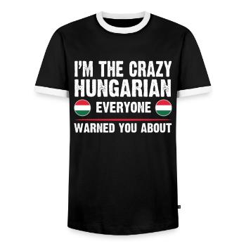 Hongrie Hongrois Drapeau Hongrois Cadeau - T-shirt contrasté Homme - noir/blanc - Devant - AI Model Female 172 light (172cm) & AI Model Male 178 light (178cm)