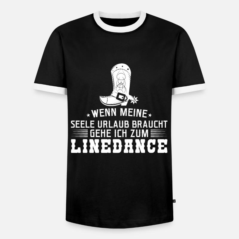 Linedance Linedancer Tänzer Geschenk - Männer Kontrast-T-Shirt - Schwarz/Weiß