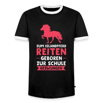 Reiten Pferde Isländer Geschenk - Männer Kontrast-T-Shirt - Schwarz/Weiß - Vorne - AI Model Female 172 light (172cm) & AI Model Male 178 light (178cm)