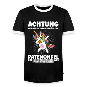 Patenkind Patenonkel Taufpate Geschenk - Männer Kontrast-T-Shirt - Schwarz/Weiß - Vorne - AI Model Female 172 light (172cm) & AI Model Male 178 light (178cm)