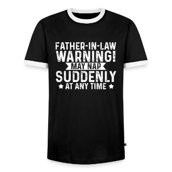 Beau-père Beau-père Cadeau de famille - T-shirt contrasté Homme - noir/blanc - Devant - AI Model Female 172 light (172cm) & AI Model Male 178 light (178cm)
