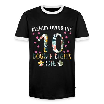 10. Geburtstag 10 Jahre Mädchen Geburtstag - Männer Kontrast-T-Shirt - Schwarz/Weiß - Vorne - AI Model Female 172 light (172cm) & AI Model Male 178 light (178cm)